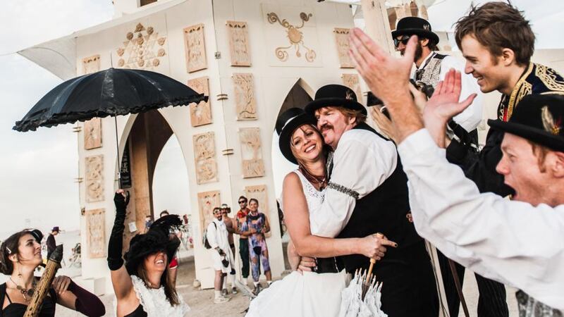 Janice and Shannon getting married at the festival