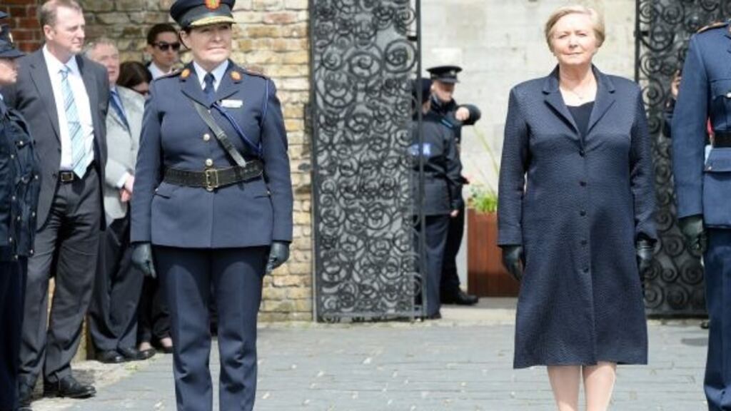 Garda Commissioner Nóirín O’Sullivan, and Tánaiste and Minister for Justice Frances Fitzgerald at the annual Garda Memorial Day in May. File photograph: Eric Luke/The Irish Times