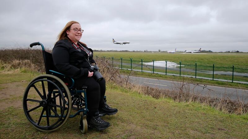 Ester Rowley from Glasnevin is a keen plane enthusiast or ‘Avgeek’ at Dublin Airport. Photograph: Nick Bradshaw