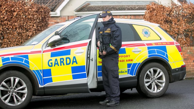 Gardaí at the scene of a raid in Sallins Bridge in Co Kildare. Photograph: Gareth Chaney/Collins