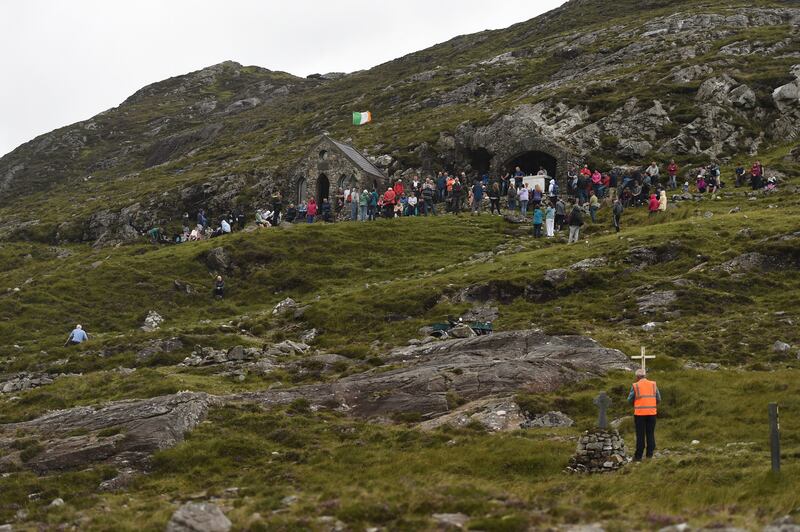 The history of the Mán Éan pilgrimage reaches back to pagan times when it was associated with the harvest festival of Lughnasa. Photograph: Conor McKeown