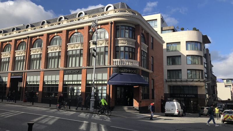 The Hard Rock Hotel has just opened in Dublin, on the corner of Exchange Street Upper and Dame Street, across from City Hall.