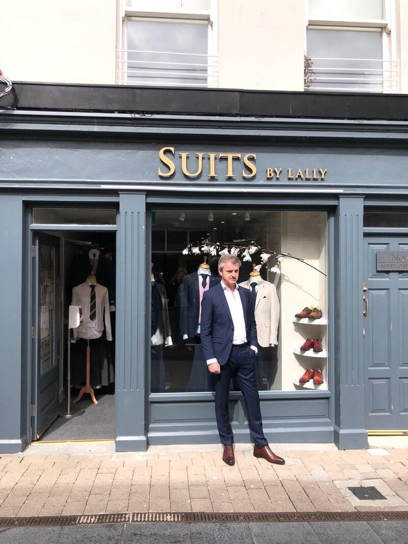 Michael Lally outside his shop, on the last-minute rush to get races ready: 'It was suits, suits, suits all day'