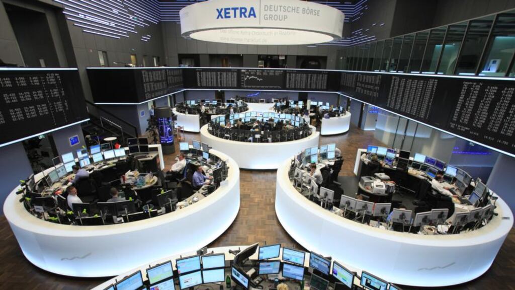 The Stoxx 600 was down 0.9 per cent by 7.15am, with all sectors trading in the red and following a rise of 0.8 per cent in the previous session. Photograph: Hannelore Foerster/Bloomberg
