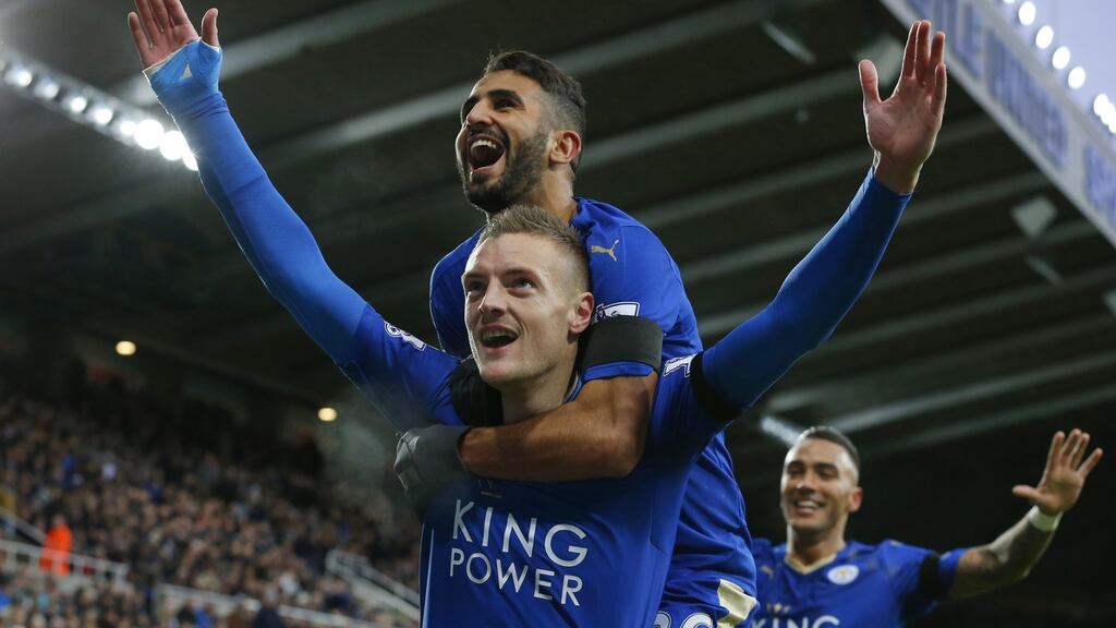 Jamie Vardy will be looking to score against Manchester United to break the Premier League record for socring in consecutive matches. Photo: Lindsey Parnaby/Getty Images
