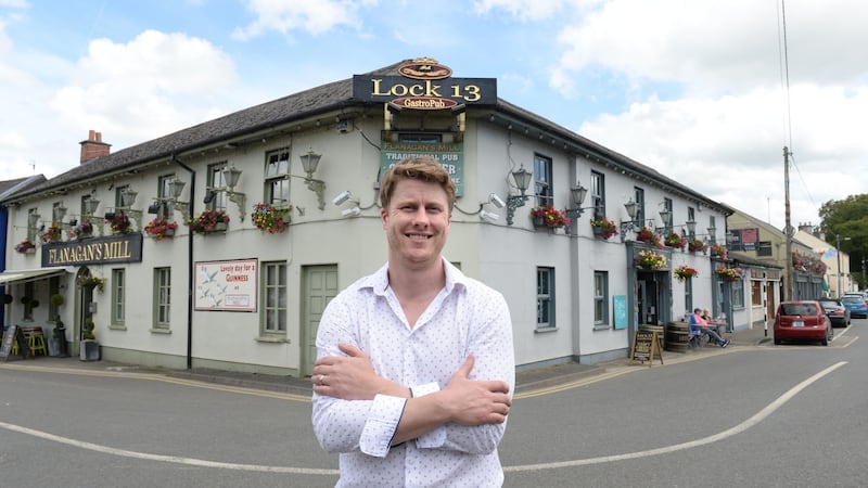 Barry Flanagan, who owns the Lock 13 gastropub and microbrewery on the canal in Sallins: ‘The population has grown year on year.’ Photograph: Dara Mac Dónaill/The Irish Times