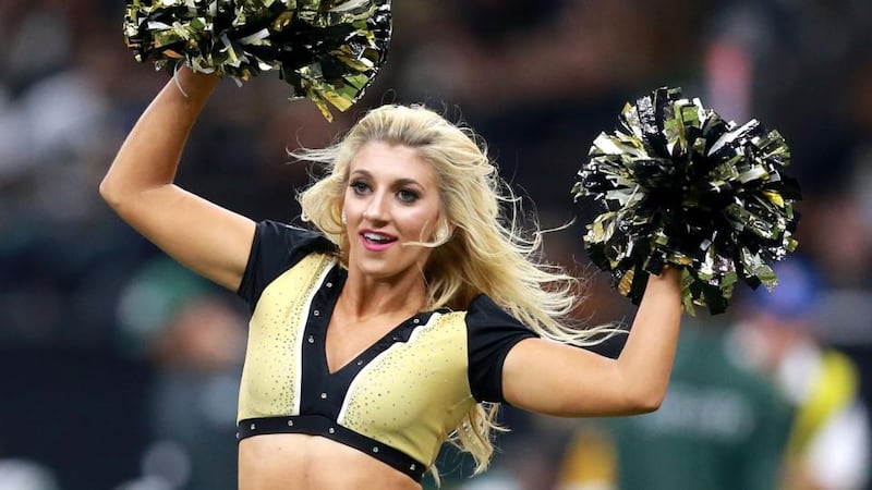Saintsation: Bailey Davis cheerleading at a New Orleans Saints NFL game. Photograph: Sean Gardner/Getty