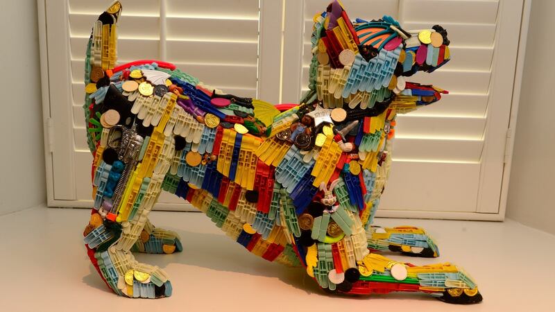 A dog by Robert Bradford at Anthony Peto’s home in Sandymount. Photograph: Cyril Byrne