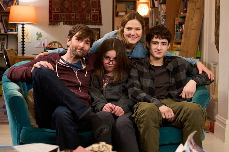 David Tennant, Miley Locke, Jessica Hynes and Edan Hayhurst in There She Goes. Photograph: Natalie Seery/Merman/BBC