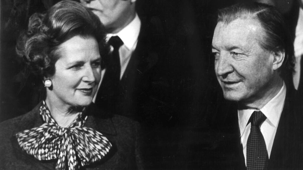British prime minister Margaret Thatcher and taoiseach Charles Haughey: “How Margaret and the others do not see through him is beyond me,” Tory MP Ivor Stanbrook is reported as saying. Photograph: Colman Doyle