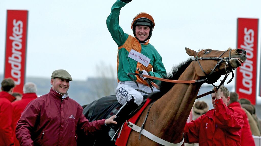 Cold Harden ridden by Gavin Sheehan after winning the 2015 Ladbrokes World Hurdle at Cheltenham. Photograph: Dan Sheridan/Inpho
