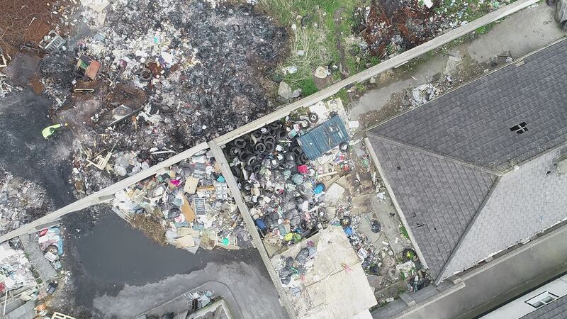 Drone footage of the site