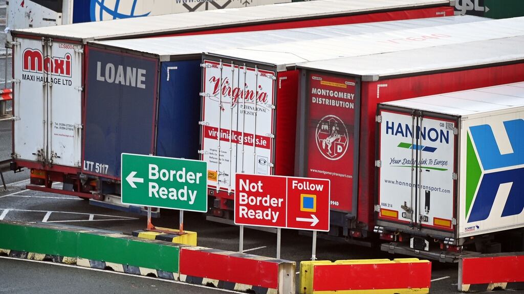 The check-in area at Holyhead port in Wales. Photograph: Paul Ellis/AFP via Getty