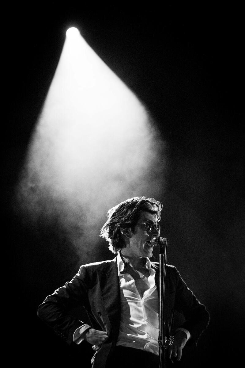 Arctic Monkeys Alex Turner on stage at the 3Arena, Dublin. Photograph: Tom Honan