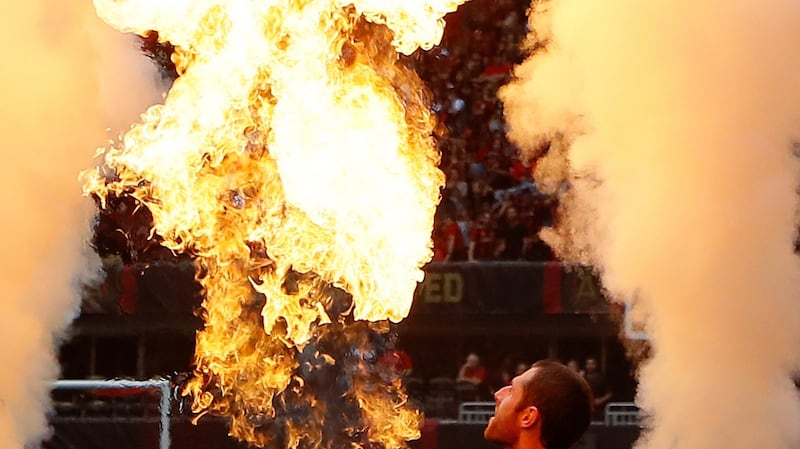 Atlanta United’s Chris McCann walks on the pitch prior to the match against the Toronto FC at Mercedes-Benz Stadium in October. Photograph: Kevin C Cox/Getty Images