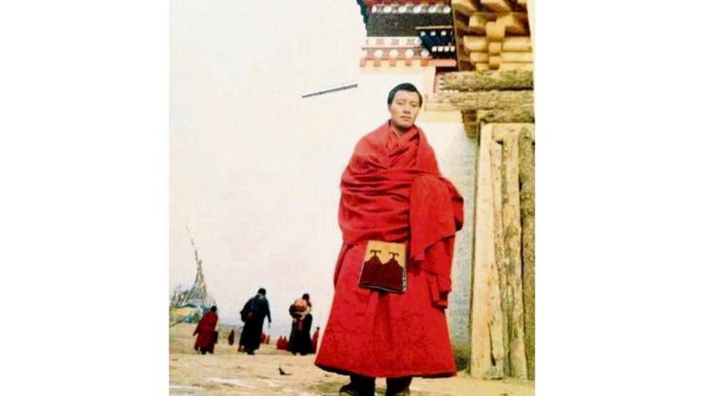 Former Tibetan monk Lobsang Namgyal,who set himself on fire to protest Chinese rule in Tibet. photograph: new york times