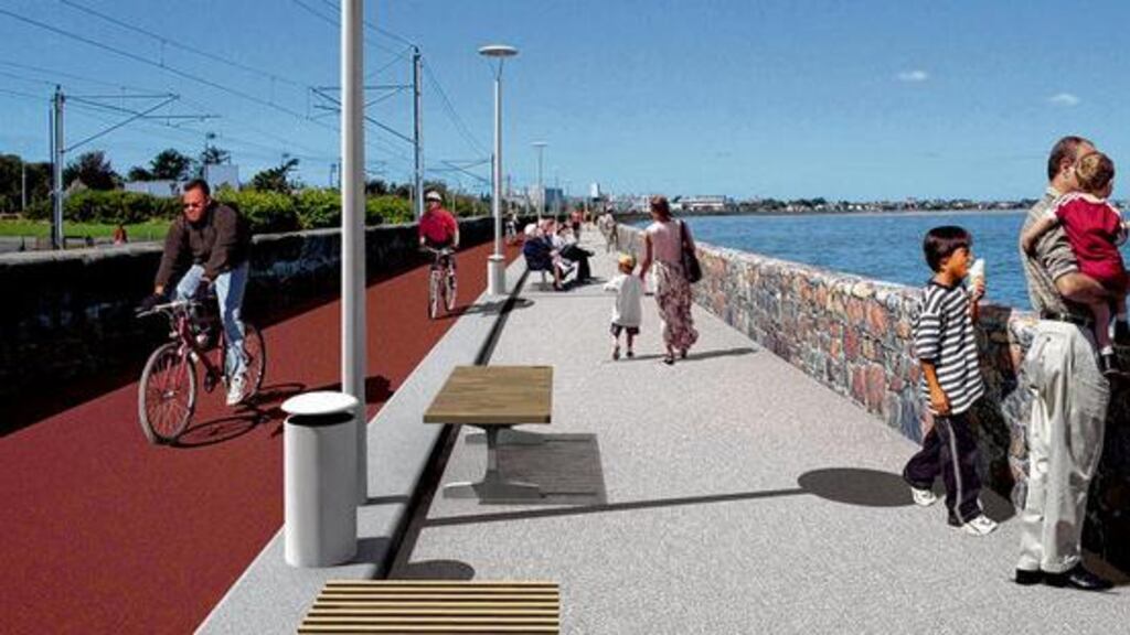 An artist's impression of a section near Booterstown strand of the 22km Sandycove to Sutton walk and cycleway project