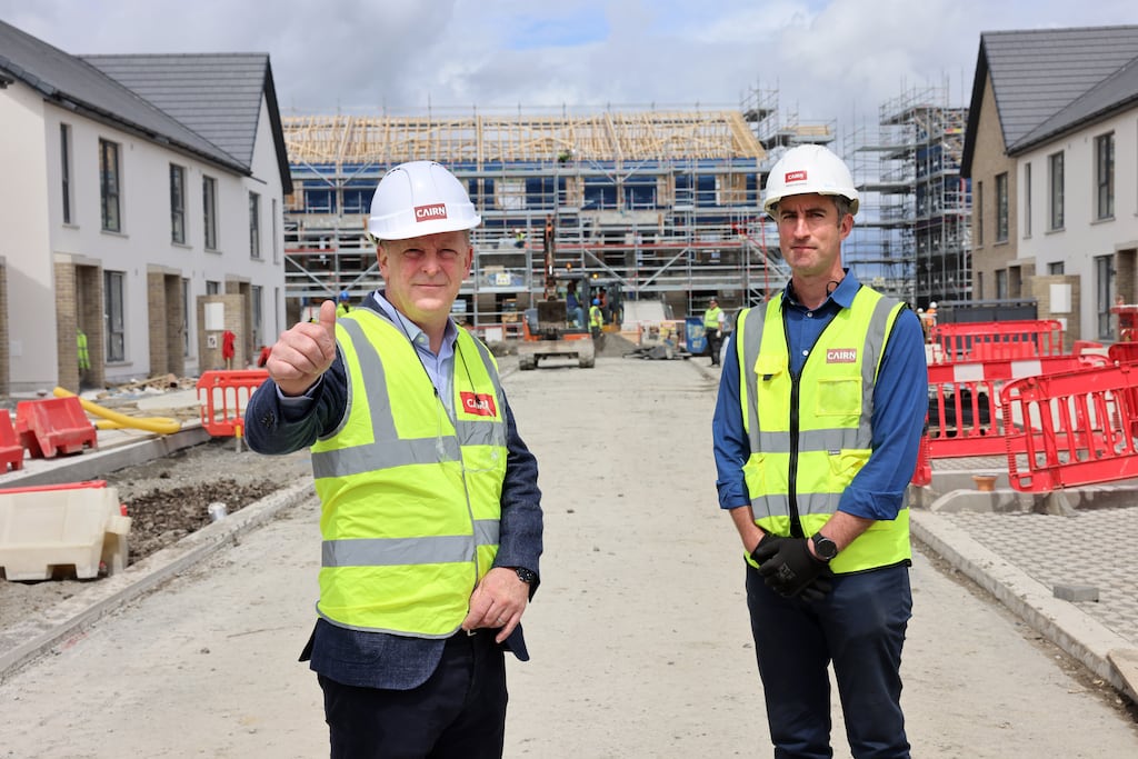 Cairn Homes boss Michael Stanley (left) says it is no longer possible to build homes at four or five times the average industrial wage. Photograph: Dara Mac Dónaill