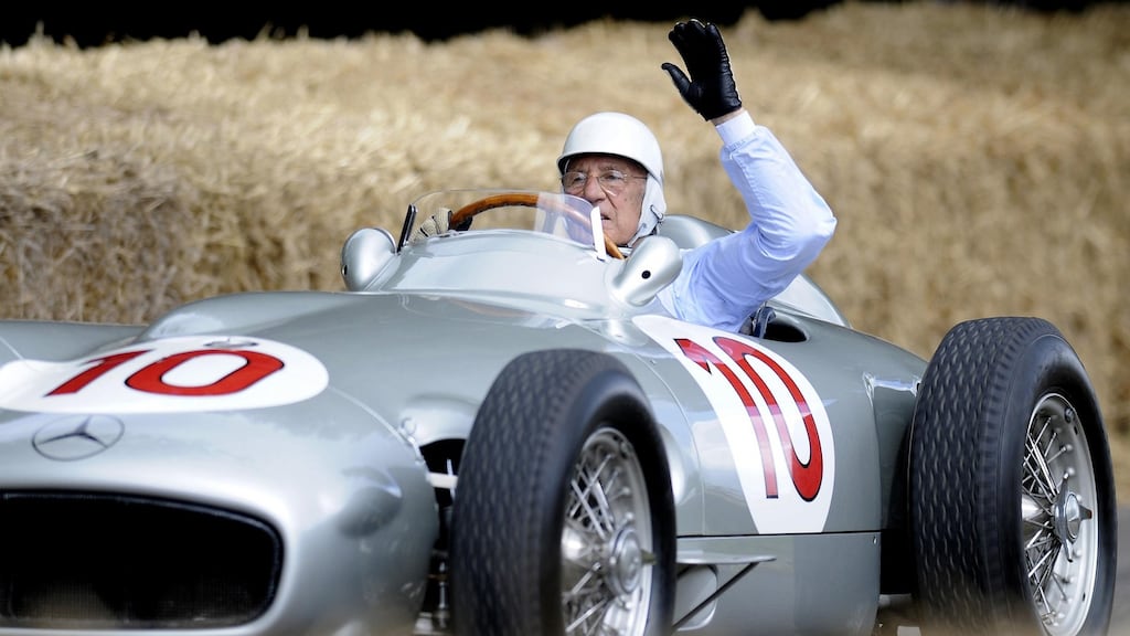 Stirling Moss drives an old Mercedes during the Goodwood Festival of Speed in 2009. Photo: Alan Crowhurst/PA Wire