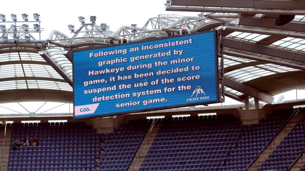 Last year the decision was taken not to use the Hawk-Eye technology for the senior game. Photograph: Donall Farmer/Inpho