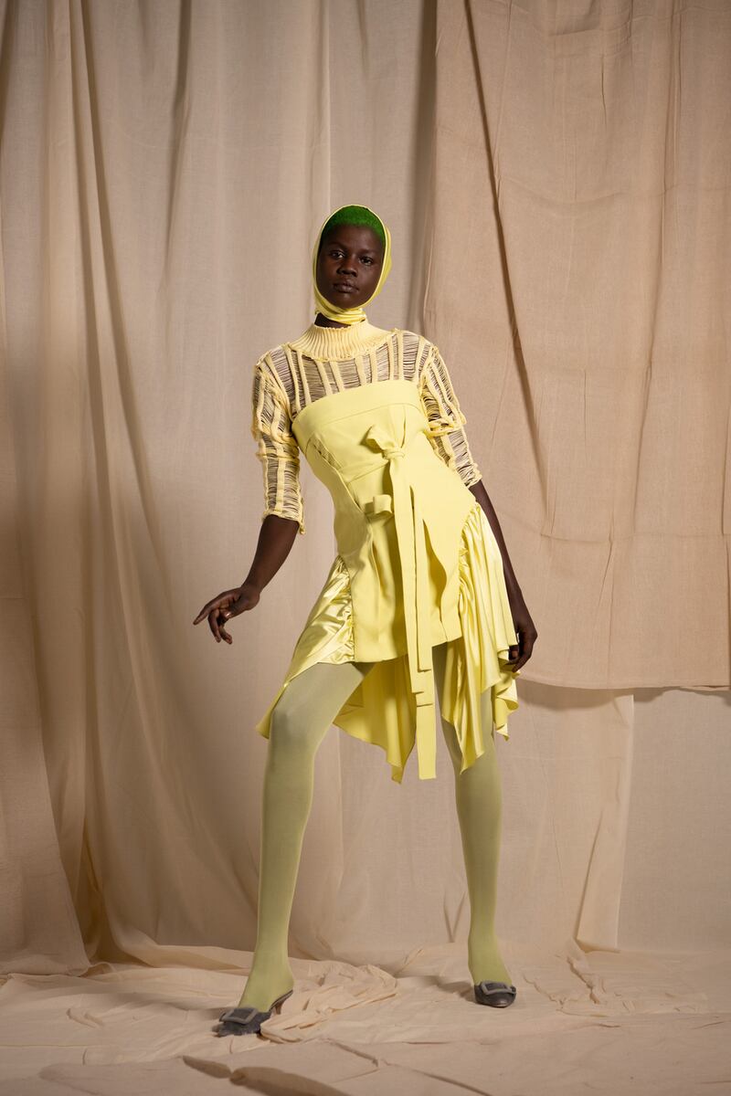 New look from Richard Malone's AW22 collection unveiled at London Fashion Week