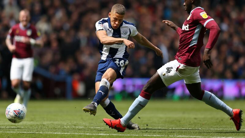 Dwight Gayle gave West Brom the lead at Villa Park. Photograph: Paul Harding/Getty