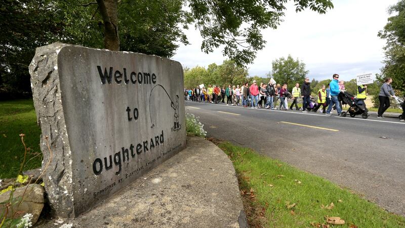 Plans to accommodate asylum seekers in a former hotel in Oughterard have been abandoned following protests. Photograph: Joe O’Shaughnessy.