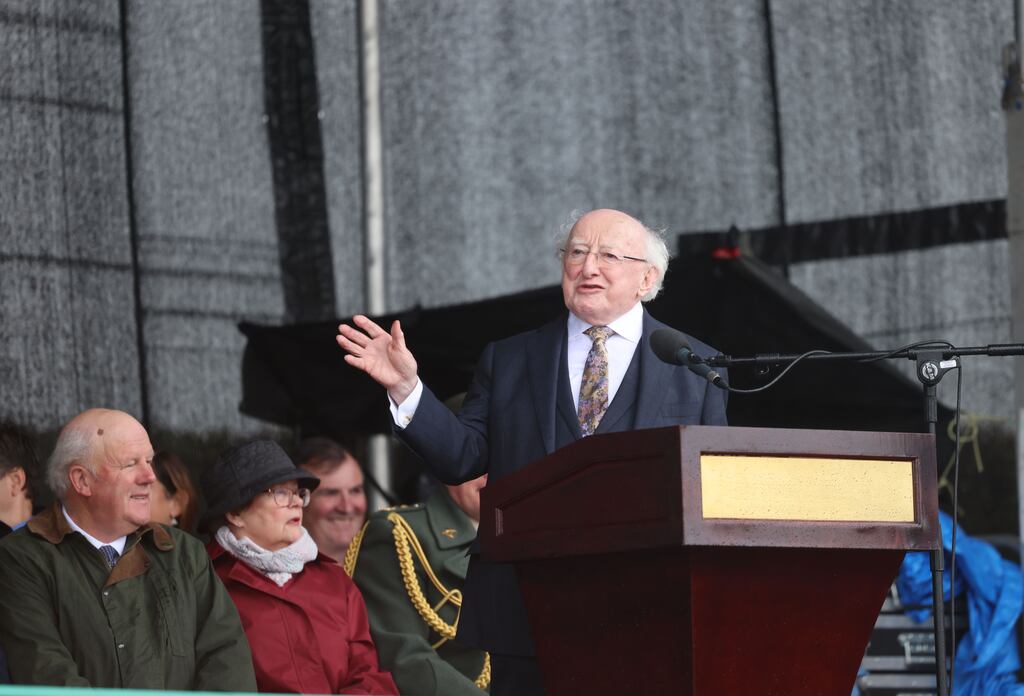 President Michael D Higgins opening the National Ploughing Championships, in Ratheniska, Co Laois, last week.
Photograph: Dara Mac Dónaill
