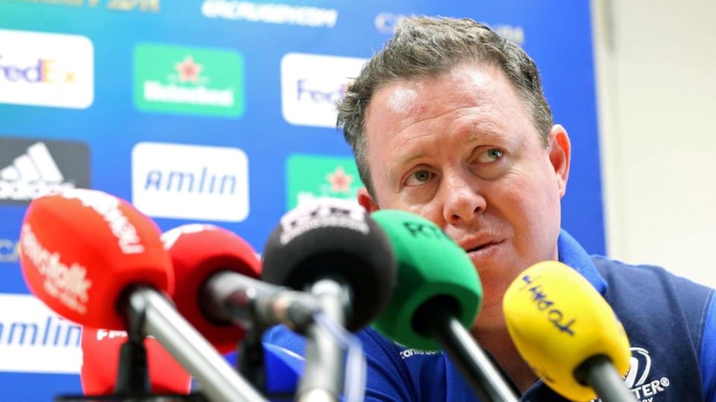 Leinster head coach Matt O’Connor: “There is no point worrying about anything beyond Castres. You go to Castres, you win, you’re in control of your own destiny. Photograph: Cathal Noonan/Inpho