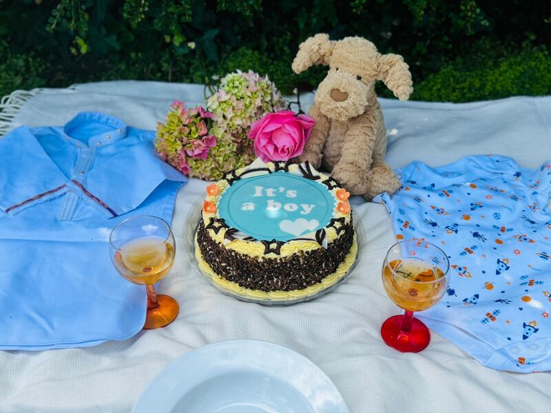 Afghan child clothing laid out as Saeed and Salma celebrate their upcoming baby. Photograph: Salma Niazi.