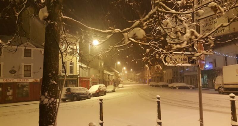 Snow in Ballaghaderreen, Co Roscommon. Photograph: Patsy McGarry