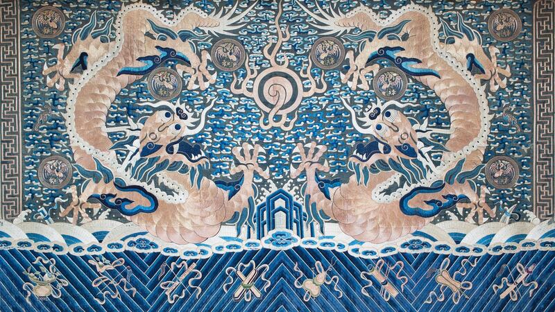 Chinese Kesi silk wall hanging.