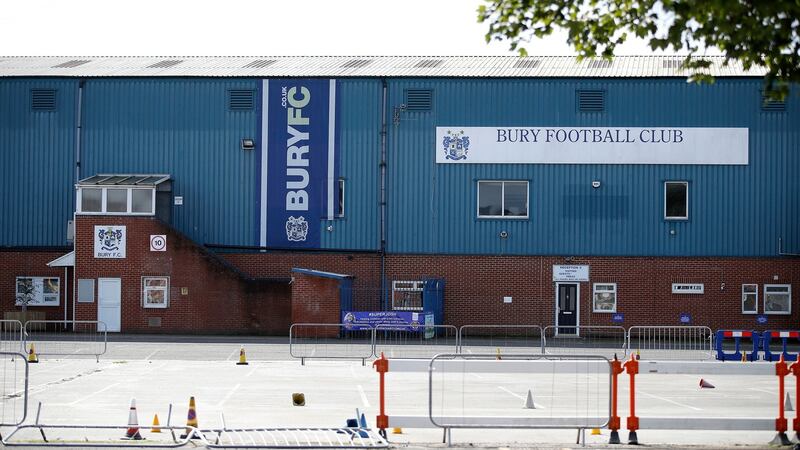 Bury FC’s Gigg Lane home. Photograph: Martin Rickett/PA
