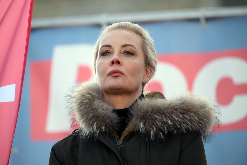 Yulia Navalnaya: another beacon of unrelenting fury who faces arrest and possibly worse if she returns to Russia. Photograph: Ralf Hirschberger/Getty Images