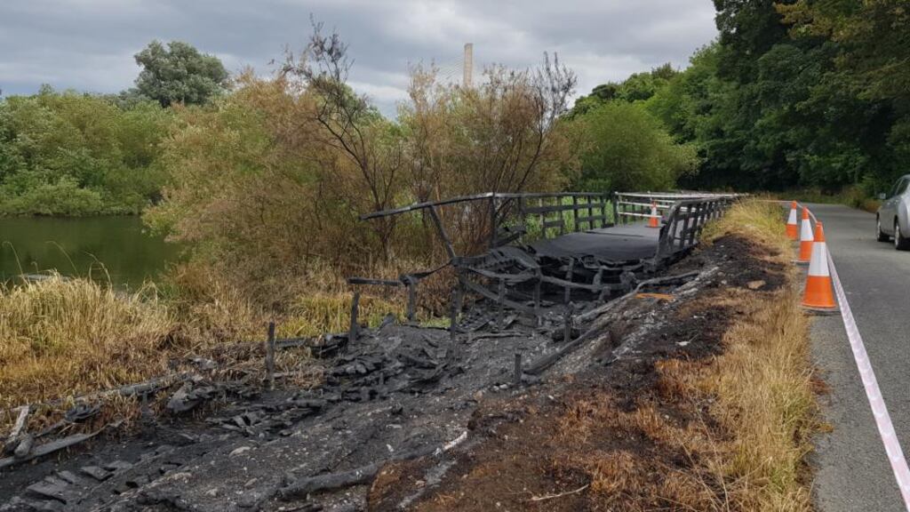 A section of the fire damaged Boyneside Trail pathway. Photograph: Paddy Logue