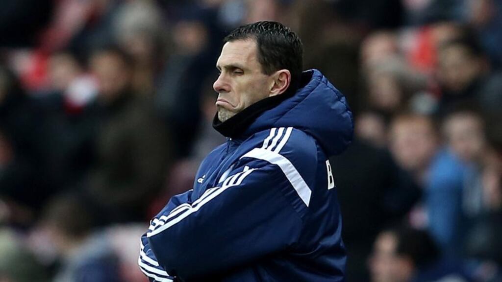 Gus Poyet is set to be sacked by Sunderland after taking charge of his final training session. Photograph: Getty