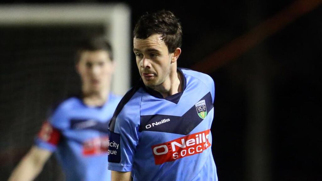 Robbie Benson was on the scoresheet for UCD. Photograph: Cathal Noonan/Inpho