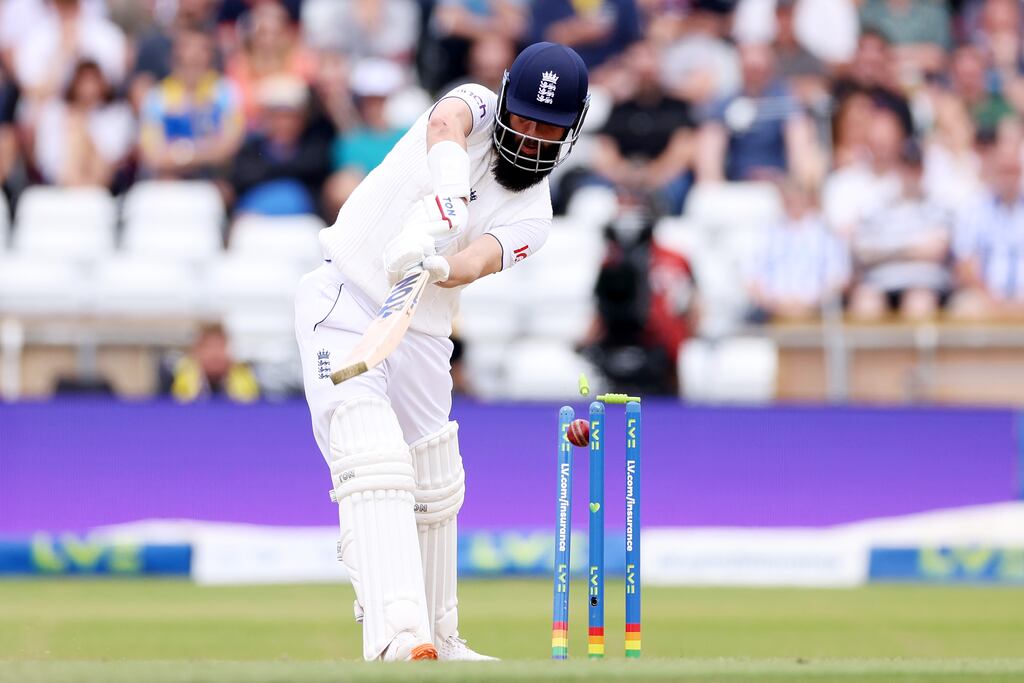 Moeen Ali of England in action at Headingley. Photograph: Richard Heathcote/Getty Images