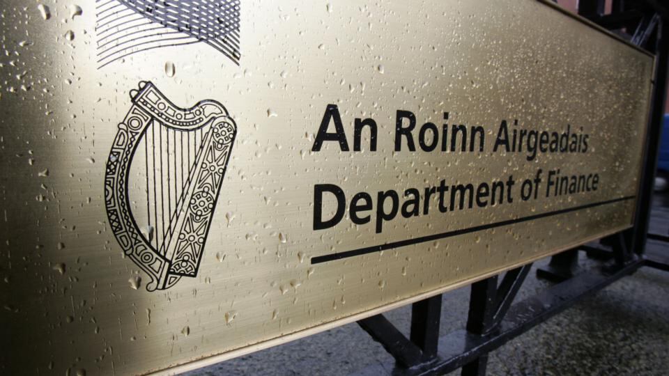 The sign outside the Department of Finance in Dublin. Photograph: Frank Miller
