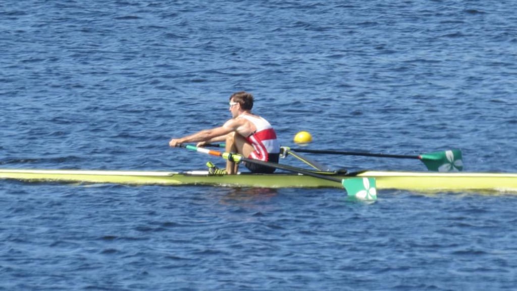 World lightweight champion Paul O’Donovan on his way to winning the single sculls at Cork Regatta on Saturday. Photograph: Liam Gorman