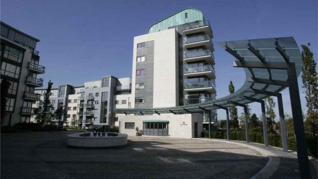 Wyckham Point apartments in Dundrum, Dublin, where Hibernia is completing 213 units. The property investment company said this morning that its portfolio is yielding 4.1 per cent. Photograph: Dara Mac Dónaill/The Irish Times
