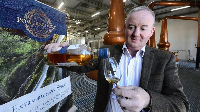 Noel Sweeney, master distiller, with a bottle of Fercullen whiskey. Photograph: Cyril Byrne