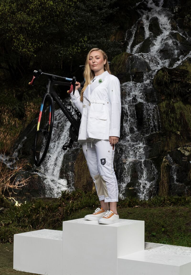 The Irish Olympians' white suits comprise two blazers (for the opening and closing ceremonies), a T-shirt, trousers and shoes