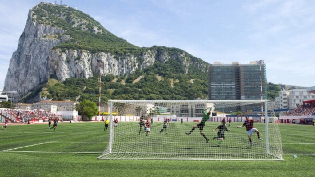 Victoria Stadium, the home of Lincoln Red Imps and the rest of Gibraltar’s teams. Photograph: Getty