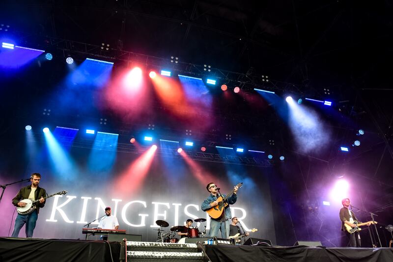 Kingfishr perform onstage during the Latitude festival in Southwold, England in July. Photograph: Robin Little/Redferns