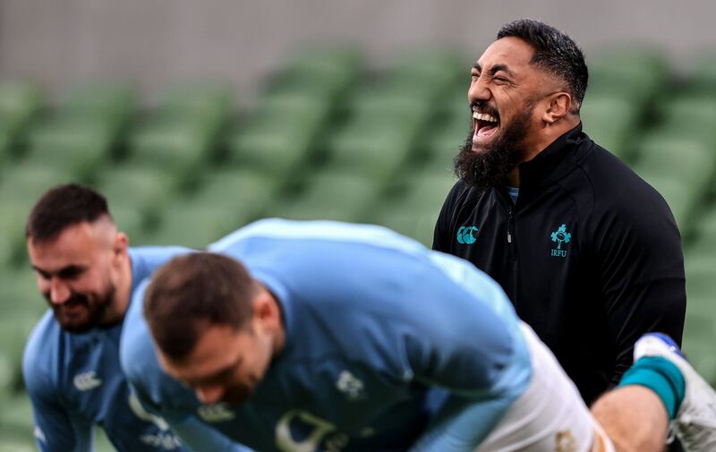 Bundee Aki during Ireland's captain's run. Photograph: Dan Sheridan/Inpho