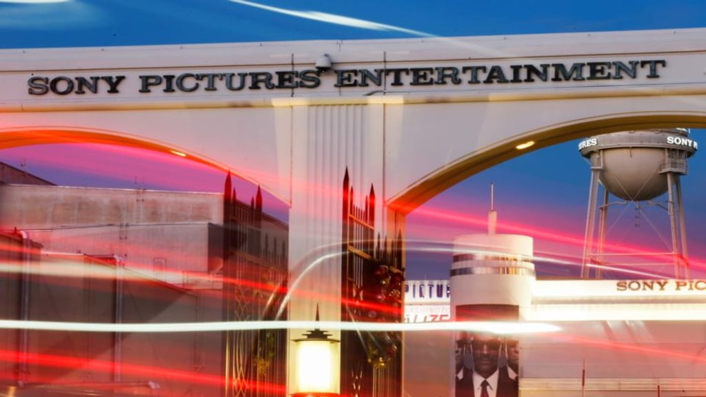 Signage is displayed at the Sony Pictures Entertainment studios in Culver City, California. Photographer: Patrick T. Fallon/Bloomberg