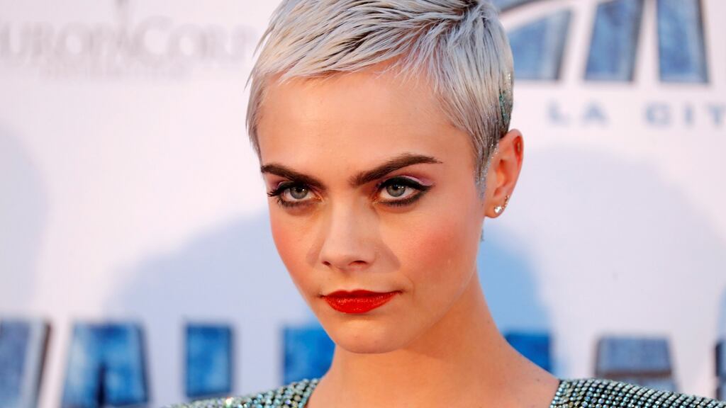 Model turned singer Cara Delevingne’s new song  ‘I Feel Everything is beyond’ ropey. Photograph: Charles Platiau/Reuters