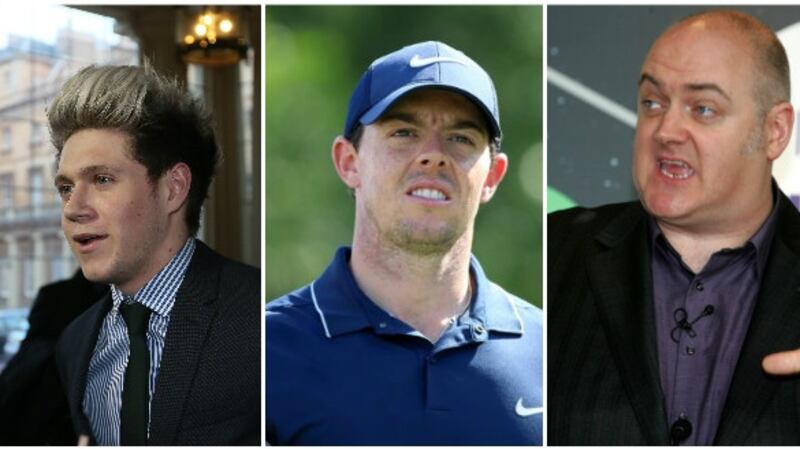 The most-followed Twitter user in Ireland is One Direction’s Niall Horan, who has 24.7m followers. Next on the list is Rory McIlroy, with 2.7m followers and Dara Ó Briain, who has 2.3m. Photographs: The Irish Times