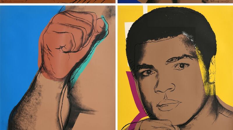 Lot 31 Two of the four screenprints of Muhammad Ali by Andy Warhol (€200,000- €300,000).